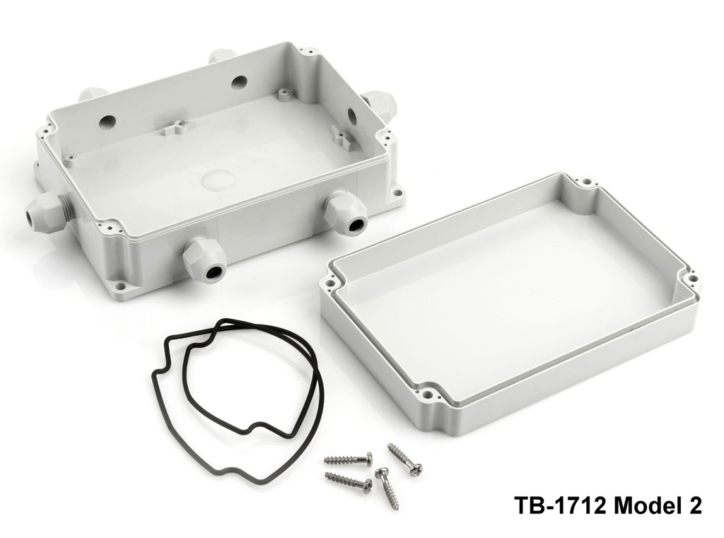 [tb-1712-m2-0-0-g-v0] tb-1712 ip-67 burkolat öntött kábelbemenettel ( világosszürke, 2. modell, v0)