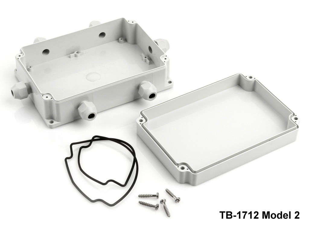 [tb-1712-m2-0-g-v0] tb-1712 ip-67 rakorlu ip-67 bağlantı kutusu (açık gri, model 2, v0)