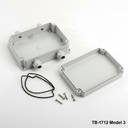 [tb-1712-m3-0-g-v0] Caixa tb-1712 ip-67 com bucim moldado (cinzento claro, modelo 3, v0)