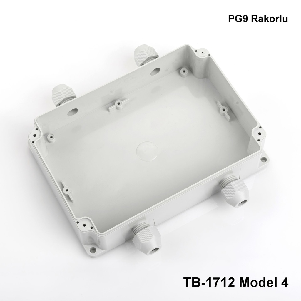 [tb-1712-m4-0-g-v0] TB-1712 IP-67-Gehäuse mit angespritzter Kabeldurchführung ( Hellgrau , Modell 4, v0)