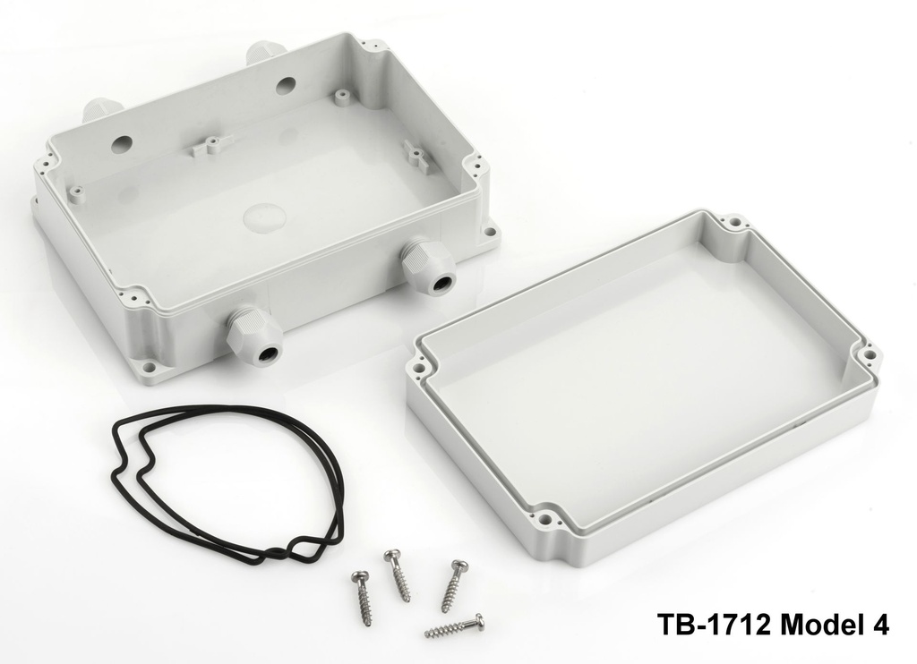 [tb-1712-m4-0-0-g-v0] tb-1712 ip-67 burkolat öntött kábelbemenettel ( világosszürke, 4-es modell, v0)