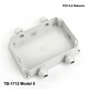 [tb-1712-m5-0-g-v0] TB-1712 IP-67 Enclosure with Moulded-on Cable Gland ( Light Gray, model 5, v0)