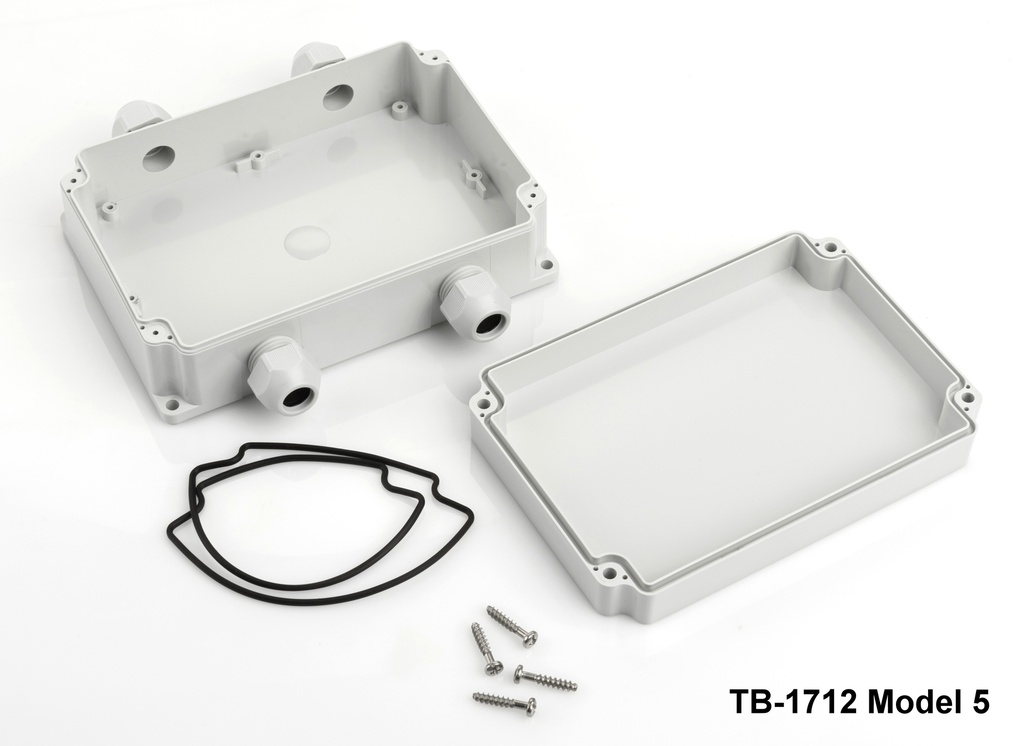 [tb-1712-m5-0-g-v0] tb-1712 ip-67 rakorlu ip-67 bağlantı kutusu (açık gri, model 5, v0)++