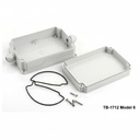 [tb-1712-m6-0-g-v0] Caixa tb-1712 ip-67 com bucim moldado (cinzento claro, modelo 6, v0)