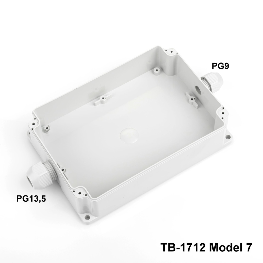 [tb-1712-m7-0-g-v0] Корпус TB-1712 IP-67 с вграден кабелен улей (açık gri, model 7, v0)