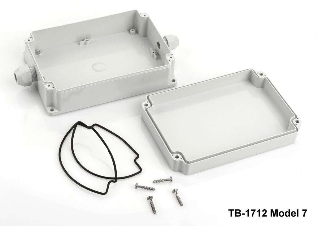 [tb-1712-m7-0-g-v0] tb-1712 ip-67 rakorlu ip-67 bağlantı kutusu (açık gri, model 7, v0)++