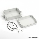 [tb-1712-m7-0-g-v0] Custodia TB-1712 IP-67 con pressacavo stampato (grigio chiaro, modello 7, v0)