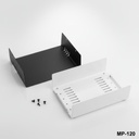 [mp-120-0-0-m-0] Caixa metálica para projectos mp-120 (base branca, tampa superior preta)