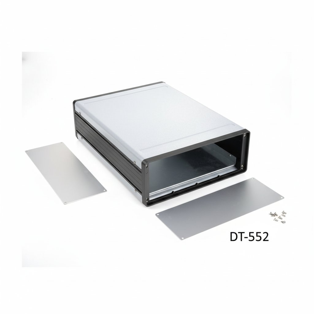 [dt-552-0-0-g-0] dt-552 Aluminium Desktop-Gehäuse ( Hellgrau , mit Montageplatte , Flachbildschirm , w Belüftung)