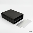 [dt-552-0-0-0-s-0] dt-552 περίβλημα αλουμινίου για επιτραπέζια χρήση ( Μαύρο , με πλάκα τοποθέτησης , επίπεδος πίνακας , w εξαερισμός)