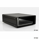 [dt-552-0-0-s-0] DT-552 Aluminium Desktop Enclosure (black, with mounting plate, flat panel, with ventilation ++