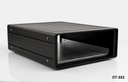 [dt-552-0-0-s-0] DT-552 Custodia da tavolo in alluminio (nero, con piastra di montaggio, pannello piatto, con ventilazione ++)