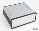 [dt-550-0-0-d-a] DT-550 Aluminium Desktop Behuizing (Donkergrijs, met montageplaat, plat paneel, geen ventilatie)