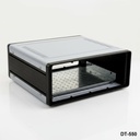 [DT-550-0-0-d-a] Caixa de secretária em alumínio DT-550 (cinzento escuro, com placa de montagem, painel plano, com ventilação++
