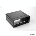 [dt-550-0-0-d-a] DT-550 Custodia da tavolo in alluminio (nero, con piastra di montaggio, pannello piatto, senza ventilazione ++)