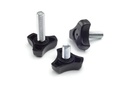 [VD-680-32-0-S-0]  VD-680 M8 Clamping Knob, Thumb Screw, Plastic Headed, 3 Arm Large ( Black, 32 mm)