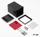 PT-200  Din Panel Enclosure Black  Red Panel