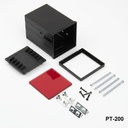 PT-200 Din Panel Enclosure Black Red Panel