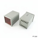 PT-200 Din Panel Enclosure Grigio chiaro Pannello rosso