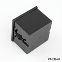PT-220-01 Caja para panel DIN negra cerrada