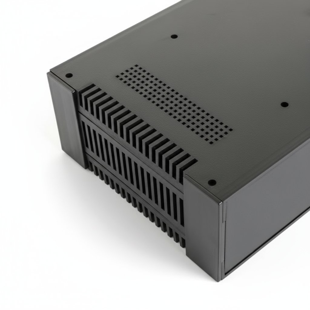 [RM-202-A-0-S-0] RM-202 19" kunststof rekbehuizing 2U (zwart, geen montageoor)