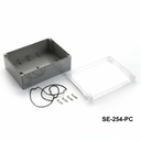 [SE-254-C-0-D-PC] SE-254 IP-67 プラスチック製ヘビーデューティーエンクロージャー ( ダークグレー, 透明カバー , HB)