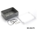 [SE-254-C-0-D-PC] SE-254 IP-67 Plastic Heavy Duty Enclosure ( Dark Gray, Transparent Cover , HB) 