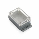 Герметичный корпус IP-67 с монтажной ножкой (темно-серый, ABS, прозрачная крышка)