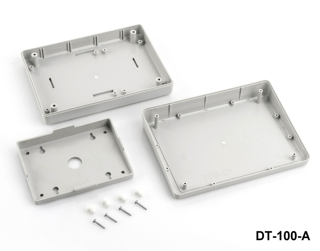 Caja de sobremesa inclinada DT-100 ( Gris claro ) con kit de montaje inclinado ( Piezas )