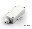  [TB-242-0-0-G-V0]  TB-242 IP-67 Enclosure with Moulded-on Cable Gland (Flanged) Light Gray