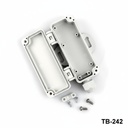 TB-242 IP-67-es burkolat felfrissített kábelbemenettel (karimás) (világosszürke, ABS, V0)++