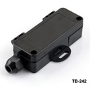 [TB-242-0-0-S-V0] TB-242 Caja IP-67 con prensaestopas moldeado (con brida) ( Negro, ABS, V0)