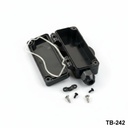 [TB-242-0-0-S-V0]  TB-242 IP-67 Enclosure with Moulded-on Cable Gland (Flanged) ( Black ,ABS, V0) 