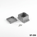 [SF-206-0-0-D-0] SF-206 IP-67 Montaj Ayaklı Contalı Kutu (Koyu Gri, Düz Kapak)+