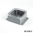 [SF-230-C-0-DT-AP] SF-230 IP-67 フランジ付きヘビーデューティーエンクロージャー ( ダークグレー、ABS、透明カバー )
