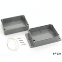 [SF-238-0-0-D-0] SF-238 IP-67 Montaj Ayaklı Contalı Kutu (Koyu Gri, Düz Kapak, HB)++