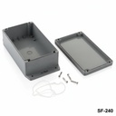 [SF-240-0-0-D-0] SF-240 IP-67 Montaj Ayaklı Contalı Kutu (Koyu Gri, Düz Kapak)