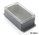 Caja estanca SF-240 IP-67 (gris oscuro, cubierta transparente)