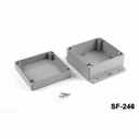 [SF-246-0-0-D-0] SF-246 IP-67 Montaj Ayaklı Contalı Kutu (Koyu Gri, Düz Kapak)+