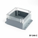 SF-246 IP-67 фланцови корпуси за тежки условия на работа (тъмно сив, прозрачен капак)