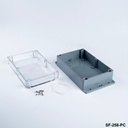 [SF-258-PC-0-D-0] SF-258 IP-67 Montaj Ayaklı Contalı Kutu (Koyu Gri, Şeffaf Kapak, HB)+