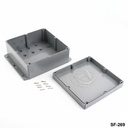 [SF-269-0-0-D-0] SF-269 IP-67 Montaj Ayaklı Contalı Kutu (Koyu Gri, Düz Kapak)+