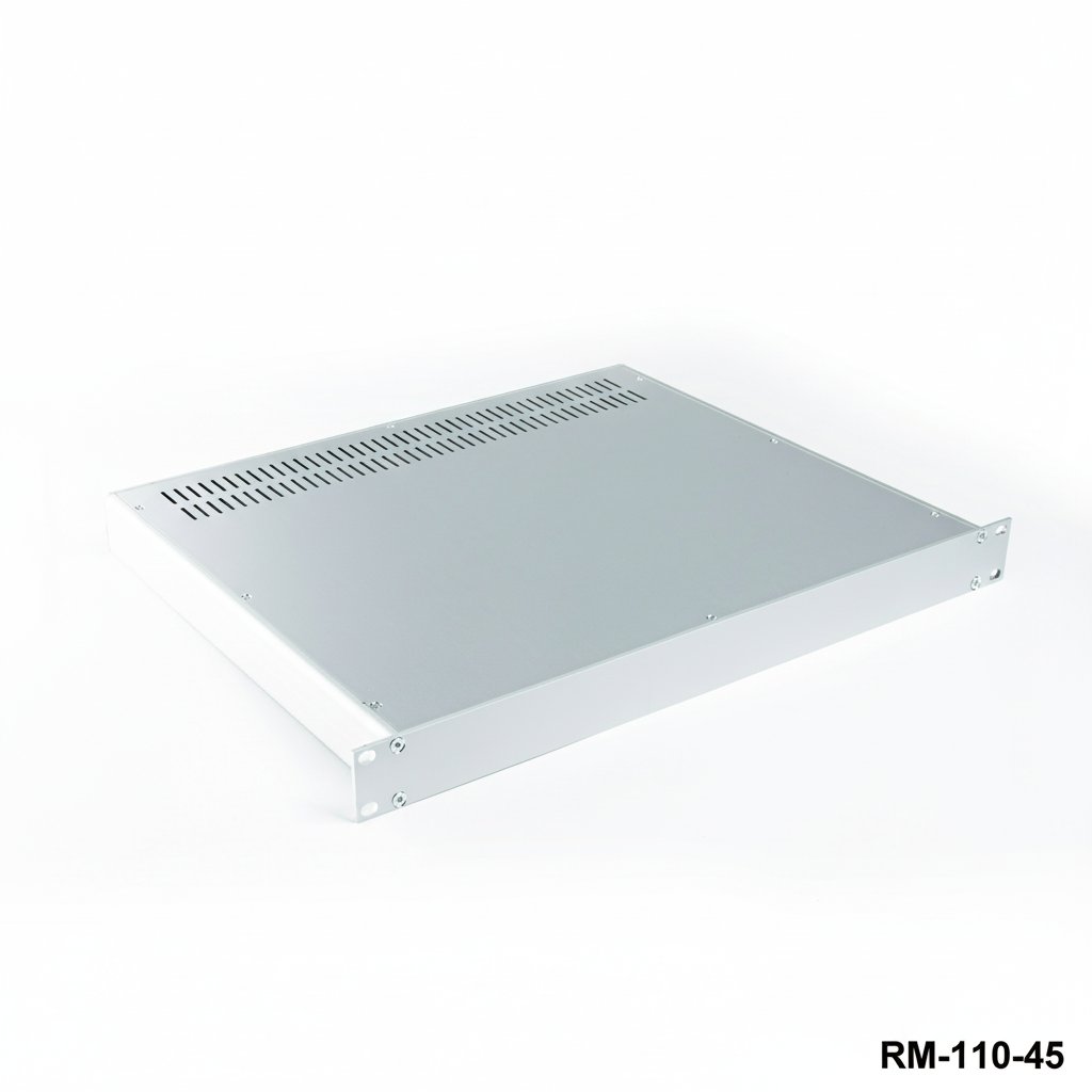 19" 1U Aluminium behuizing voor rekmontage Naturel