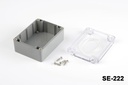 [SE-222-C-0-DT-AP] SE-222 IP-67 Plastic Heavy Duty Enclosure ( Dark Gray, Transparent Cover )