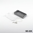 [SE-225-C-0-DT-AP] SE-225 IP-67 Contalı Kutu (Koyu Gri, ABS, Şeffaf Kapak)+