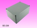 حاوية SE-238 IP-67 بلاستيكية شديدة التحمل (رمادي داكن، ABS، غطاء مسطح، HB)