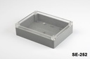 SE-252 Custodia in plastica IP-67 per uso intensivo (grigio scuro, ABS, coperchio trasparente)