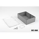 [SE-260-C-0-DT-AP] SE-260 IP-67 Contalı Kutu (Koyu Gri, Şeffaf Kapak)+