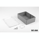 [SE-260-C-0-DT-AP] SE-260 IP-67 Contalı Kutu (Koyu Gri, Şeffaf Kapak)+