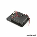 [SBH-341-4A] 4 stuks UM-3 / AA-formaat batterijhouder (naast elkaar) (bedraad) (zonder knop) (bedekt)
